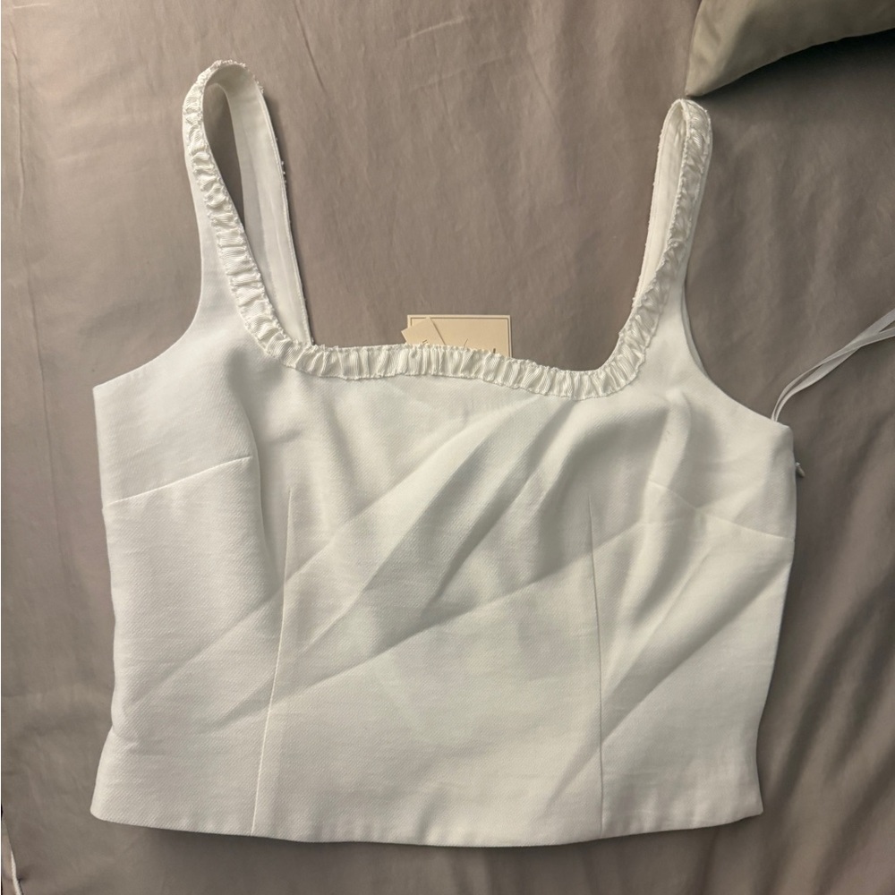 Antonio Melani MG Style White Linen top 4 Dillards